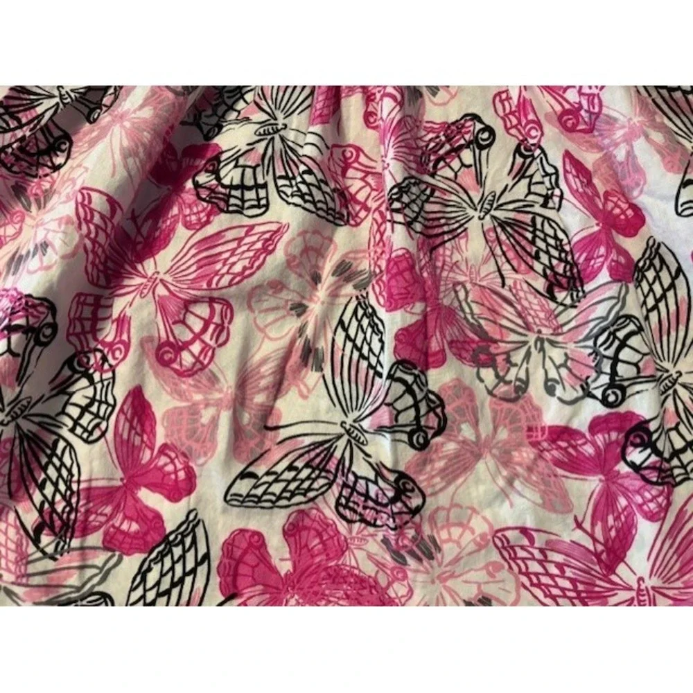 Lilt dress, girls size 7, rope collar, black top, butterfly print skirt